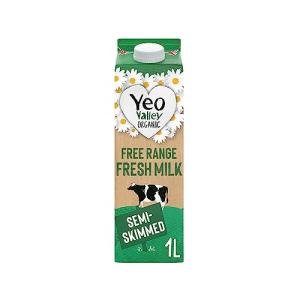 Yeo Valley Organic Semi-Skimmed Fresh Milk 1L