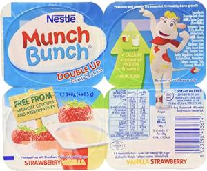 Munch Bunch Double Up Fromage Frais Strawberry Vanilla, 4 x 85g