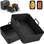 Silicone Liners for Ninja Foodi AF400UK, AF451UK, AF300UK 7.6L-9.5L & Other Dual Zone Air Fryers