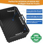 Silicone Liners for Ninja Foodi AF400UK, AF451UK, AF300UK 7.6L-9.5L & Other Dual Zone Air Fryers