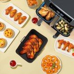 Silicone Liners for Ninja Foodi AF400UK, AF451UK, AF300UK 7.6L-9.5L & Other Dual Zone Air Fryers