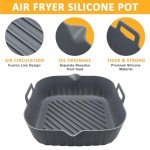 2 Pack Silicone Air Fryer Liners with Handles