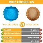 2 Pack Silicone Air Fryer Liners with Handles