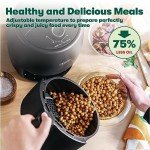 BELLA 2L 5-in-1 Manual Air Fryer, Matte Black