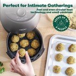 BELLA 2L 5-in-1 Manual Air Fryer, Matte Black