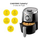 Chefman TurboFry 2L Compact Air Fryer, Black