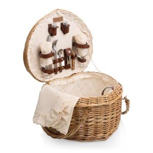 Heart Picnic Basket, (Antique White)