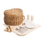 Heart Picnic Basket, (Antique White)