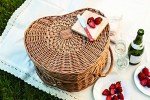 Heart Picnic Basket, (Antique White)