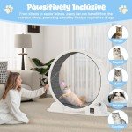 LotFun 41” Cat Exercise Wheel with Pedometer, Cat Running Wheel for Indoor Cats, 10 Minutes Fast and Easy Installation, Cat Treadmill for Cat's Fitness & Health, Suitable for Most Cats(White)