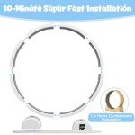 LotFun 41” Cat Exercise Wheel with Pedometer, Cat Running Wheel for Indoor Cats, 10 Minutes Fast and Easy Installation, Cat Treadmill for Cat's Fitness & Health, Suitable for Most Cats(White)