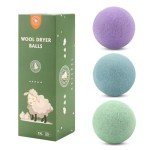 Wool Dryer Balls 3 Pack XL, Natural Fabric Softener New Zealand Wool，Handmade Organic Laundry Dryer Balls, Reusable 1000 Loads,Wrinkles Free, Shorten Drying Time(3 Pack, Colorful）