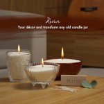 Vanilla Candle 18 Oz - Scented Sand Pearl Candles with Wicks | Refillable, Pearled Candle Sand Powder 100% Safe Vegan Palm Wax Pearls, Non Toxic with 30 Cotton Wick | Bead Candle Refill Making Kit