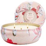 M&SENSE Soy Scented Candles for Home 12oz, 3 Wick Highly Scented 40 Hours Long Lasting, Pomegranate Scented Portable Tin Candles for Travel, Spa, Bath, Yoga