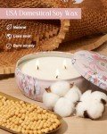 M&SENSE Soy Scented Candles for Home 12oz, 3 Wick Highly Scented 40 Hours Long Lasting, Pomegranate Scented Portable Tin Candles for Travel, Spa, Bath, Yoga