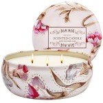 M&SENSE Soy Candle Mimosa Rose Scented 12oz Over 40 Hours Burn Time, 3-Wick Natural Aromatherapy Candle Highly Scented & Long Lasting, Home Fragrance Gift for Women Men