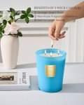 M&SENSE Ocean Escape Scented Candle 35oz 150H Burn Time Long Lasting, 3-Wick Natural Aromatherapy Candle Highly Scented, Home Fragrance Housewarming Gifts