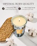 M&SENSE Jasmine Garland Scented Natural Soy Wax Candle, 14.1oz 60 Hours Long Lasting Slow Burning Candles for Home Decor, Aromatherapy Candle for Stress Relief