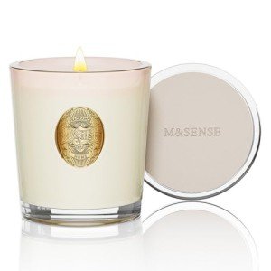 M&SENSE Luxury Colored 10.2 oz Soy Wax Candle | Jasmine Scented | 55 Hour Burn Home Scented|Candle Gift for Women and Men