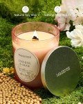 M&SENSE Jasmine Rose Candle, Wooden Wick Scented Candle Gifts for Women, 100 Hours Slow Burning Natural Soy Candles 18oz, Stress Relief Aromatherapy Candles Home Decor, Gifts for Her Him