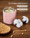 M&SENSE Soy Scented Candles for Home, Rose & Berries Scented Jar Candle 40 Hours Long Lasting 7.4oz, Leather Wrapped Luxury Candle Gifts for Women, Natural Aromatherapy Candles for Relaxation