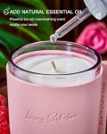 M&SENSE Soy Scented Candles for Home, Rose & Berries Scented Jar Candle 40 Hours Long Lasting 7.4oz, Leather Wrapped Luxury Candle Gifts for Women, Natural Aromatherapy Candles for Relaxation