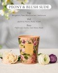 M&SENSE Peony Blush Sude Scented Natural Soy Wax Candle, 14.1oz 60 Hours Long Lasting Slow Burning Candles for Home Decor, Aromatherapy Candle for Stress Relief