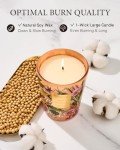 M&SENSE Peony Blush Sude Scented Natural Soy Wax Candle, 14.1oz 60 Hours Long Lasting Slow Burning Candles for Home Decor, Aromatherapy Candle for Stress Relief