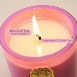 M&SENSE Luxury Colored 10.2 oz Soy Wax Candle | Peony Blush Scented | 55 Hour Burn for Home Scented|Candle Gift for Women and Men