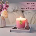 M&SENSE Luxury Colored 10.2 oz Soy Wax Candle | Peony Blush Scented | 55 Hour Burn for Home Scented|Candle Gift for Women and Men