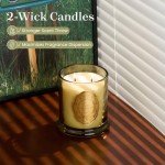 M&SENSE Two Wicks Luxury 12.7oz Natural Soy Wax Candle,Sage Eucalyptus Scent,Elegant Home Fragrance for Him & Her