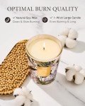 M&SENSE Pear Fressia Scented Natural Soy Wax Candle, 14.1oz 60 Hours Long Lasting Slow Burning Candles for Home Decor, Aromatherapy Candle for Stress Relief