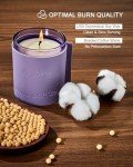 M&SENSE Lavender Spa Soy Candles for Home Scented, Stress Relief Aromatherapy Candles for Meditation Spa Yoga, Leather Wrapped Luxury Candle Gifts for Women,40 Hours Long Lasting, 7.4oz