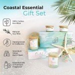 BB Candles Coastal Essentials Scented Candle Gift Set, Decorative Candles for Home Decor, Long Burning Candles Set - 4 Candles 74 Value (Beach Linen, Paradise, Coral Reef, and Coastal Pear)