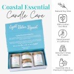 BB Candles Coastal Essentials Scented Candle Gift Set, Decorative Candles for Home Decor, Long Burning Candles Set - 4 Candles 80 Value(Sea Lavender, Lotus Garden, Eucalyptus Tea, and Coconut Vetiver)