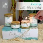 BB Candles Coastal Essentials Scented Candle Gift Set, Decorative Candles for Home Decor, Long Burning Candles Set - 4 Candles 80 Value(Sea Lavender, Lotus Garden, Eucalyptus Tea, and Coconut Vetiver)
