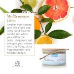 BB Candles Coastal Essentials Natural Soy Hand Poured Candle, Mediterranean Citrus, Fragrant Coastal Candle with Strong Scents, Artisan Candle, 4oz, 30+ Hours Burn Time