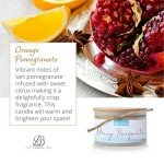 BB Coastal Essentials Natural Soy Hand Poured Candle, Orange Pomegranate, Fragrant Coastal Candle with Strong Scents, Artisan, 4oz, 30+ Hours Burn Time
