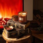 LA JOLIE MUSE Hearth & Velvet Flames Scented Candles, Christmas Candles for Home Scented, Warm Holiday Candles Gifts for Women, Wood Wicked Large Jar Candles for Home Scented, Long Burning Time, 19 Oz