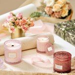 LA JOLIE MUSE Rose Noir & Oud Candle, Valentines Candles Gift for Women, Rose Scented Candle, Wood Wicked Candle, Pink Candles for Home Scented, Large Candle, Long Burning Time, 19 Oz