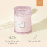 LA JOLIE MUSE Rose Noir & Oud Candle, Valentines Candles Gift for Women, Rose Scented Candle, Wood Wicked Candle, Pink Candles for Home Scented, Large Candle, Long Burning Time, 19 Oz