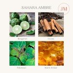 LA JOLIE MUSE Amber Candle, Scented Candle Gifts for Men&Women, Wood Wicked Large Candle for Home Scented, Long Burning Glass Jar Candle, Sahara Ambre, 19oz