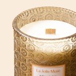 LA JOLIE MUSE Amber Candle, Scented Candle Gifts for Men&Women, Wood Wicked Large Candle for Home Scented, Long Burning Glass Jar Candle, Sahara Ambre, 19oz