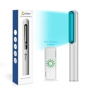 UV-C Light Sanitizer Wand - Powerful 253nm UV Light Rechargeable Handheld Ultraviolet Portable for Home, Office, Travel - Total Transparency UVC Test Card Included
