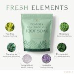Yareli Tea Tree Oil Foot Soak, Dead Sea Magnesium Bath Salt Flakes with Essential Oils, 3lb