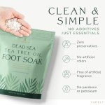 Yareli Tea Tree Oil Foot Soak, Dead Sea Magnesium Bath Salt Flakes with Essential Oils, 3lb