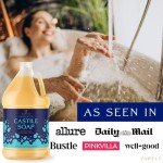 YARELI Pure Castile Soap Liquid, Unscented, with All Organic Oils for Adults, Kids and Babies as Body Wash or Hand Soap, 64oz Refill