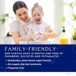 YARELI Pure Castile Soap Liquid, Unscented, with All Organic Oils for Adults, Kids and Babies as Body Wash or Hand Soap, 64oz Refill