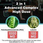 Liposomal Palmitoylethanolamide 1000 mg + Luteolin 100 mg, Micronized Pea 99% Highly Purified - Enhanced Absorption and Bioavailability, 120 Softgels