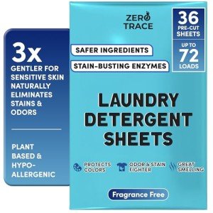 Zero Trace Laundry Detergent Sheets - Fragrance Free Laundry Detergent Ideal Laundry Soap, Perfect Laundry Sheets Detergent Travel Eco-Friendly